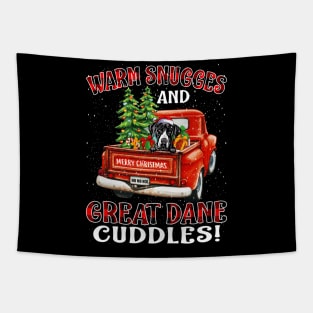 Warm Snuggles And Great Dane Cuddles Ugly Christmas Sweater Tapestry