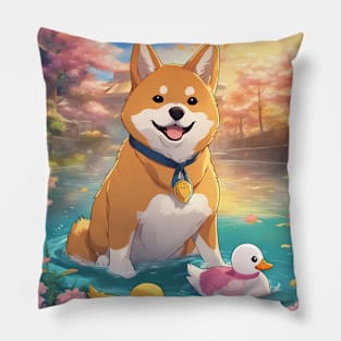 Shiba cute adventure Pillow