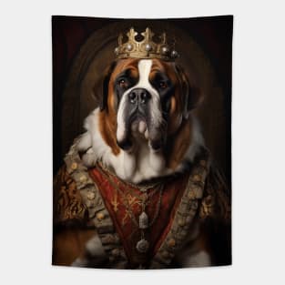 Majestic St. Bernard - Medieval Swiss Queen Tapestry