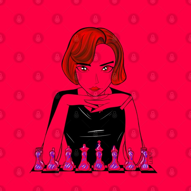 red velvet beth harmon in ecopop chess game by jorge_lebeau