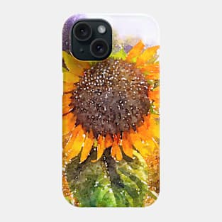 Sunflower Watercolor Painting Phone Case