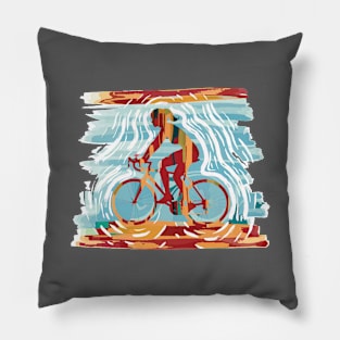 Vintage Mountain Bike Gift for Women Pillow