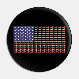 USA Flag With Dachshunds Pin