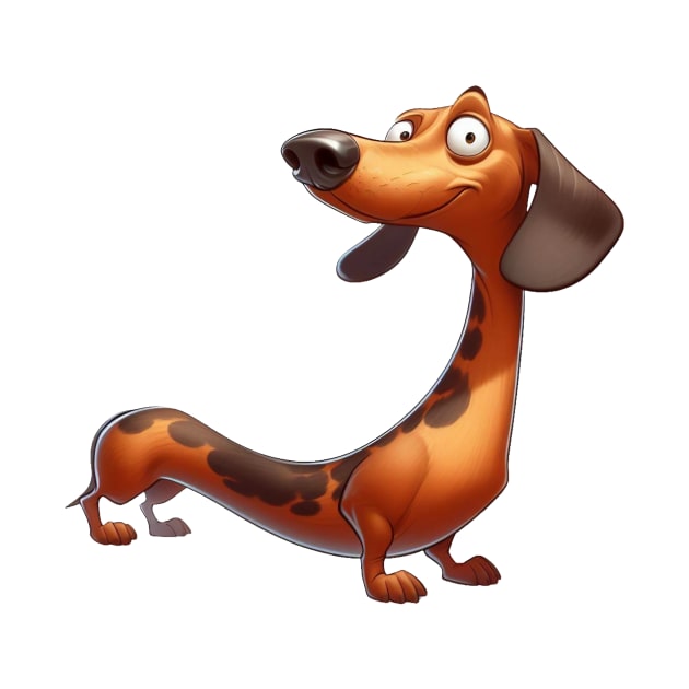 Cartoony Dachshund Illustration by Dmytro