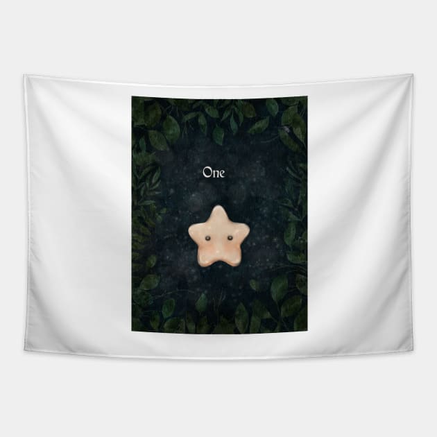 Celestial Nursery Wall Art| Cute Baby Star Counting Series| Forest Nursery Theme Wall Art| Star Nursery Wall Art Tapestry by penandbea