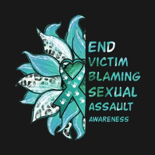 End Victim Blaming Sexual Assault Awareness Daisy T-Shirt