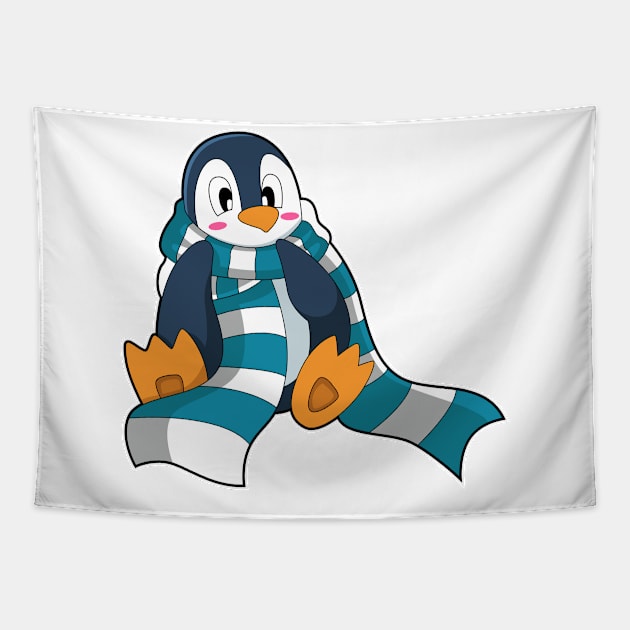 Penguin with Scarf Tapestry by Markus Schnabel