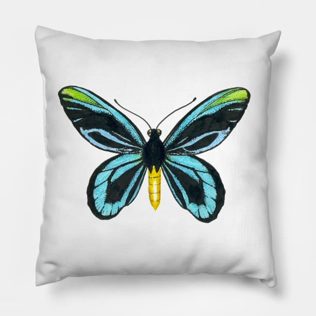 Queen Alexandra' s birdwing butterfly Pillow by katerinamk