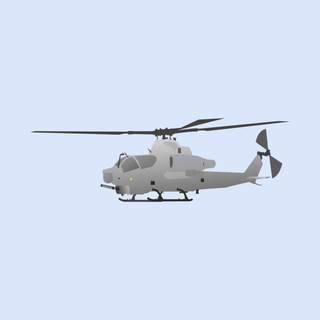 American Grey Attack Helicopter by NorseTech