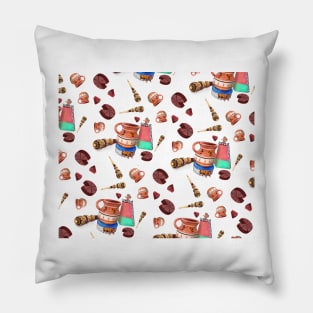 Abuela Haciendo Chocolate Pattern Pillow