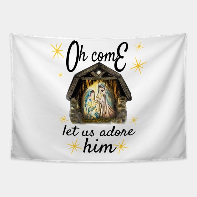 Oh come let us adore him Tapestry by JohnetteMcdonnell