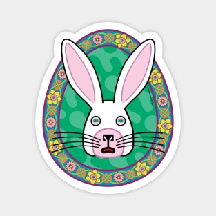 Nimble White Rabbit Emblem Magnet