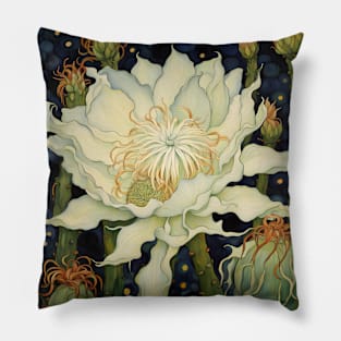 Cereus Night Blooming Cactus Flowers Pillow