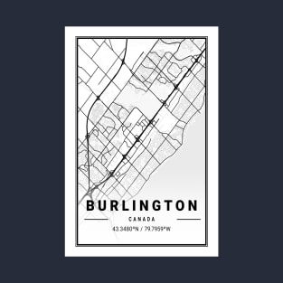 Burlington Canada City Map T-Shirt