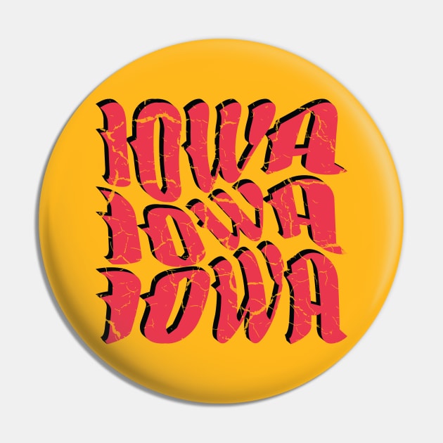 IOWA Vintage Typography Design Pin by Trendsdk