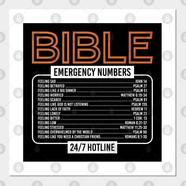 bible emergency numbers bible verse posters and art prints teepublic