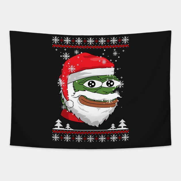 Santa Pepe FeelsOkayMan Tapestry by mullelito