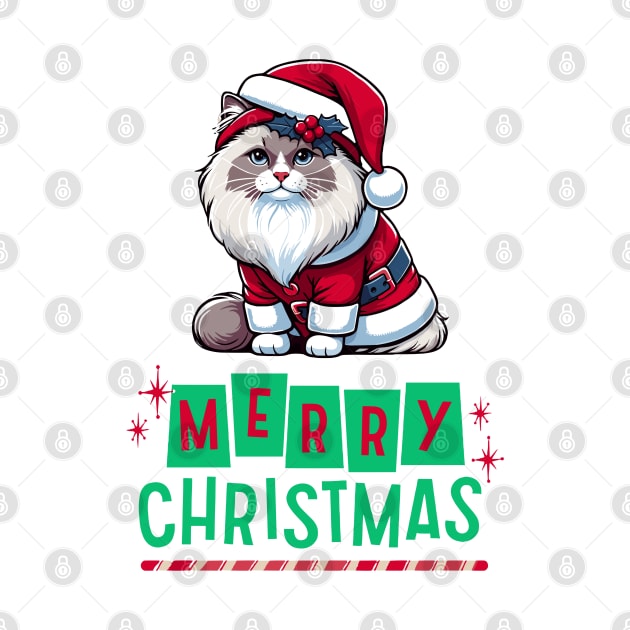 Merry Christmas Ragdoll Cat by Graceful Designs