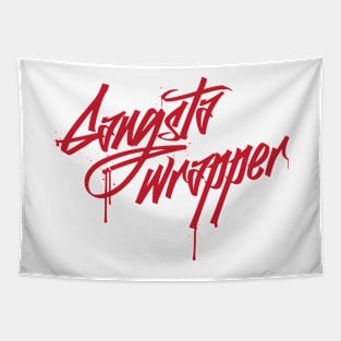 Gangsta Wrapper graffiti style word play Christmas Tapestry