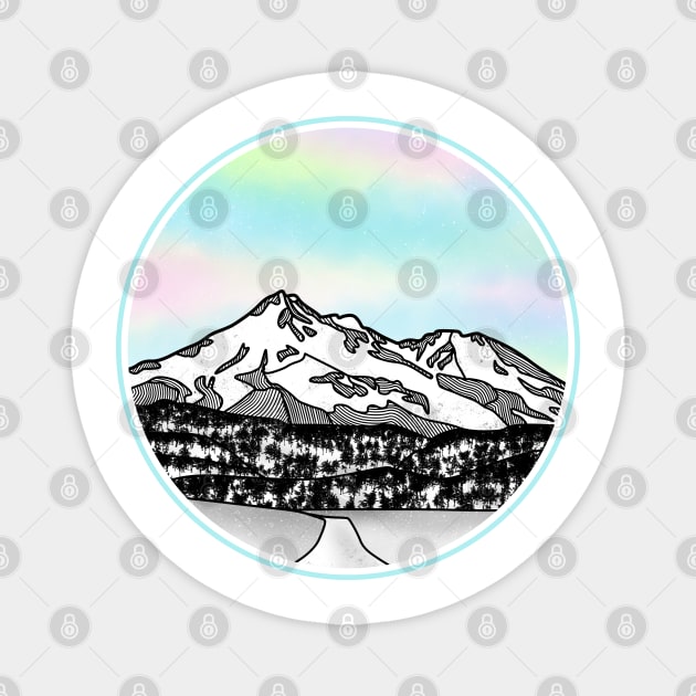 Mount Shasta Geometric Magnet by mailboxdisco