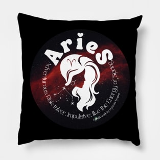 Cosmic Aries Zodiac Character Pillow