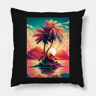 Sunset Palm Pillow