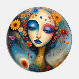 Dreamy Whimsical Feminine Art Pin