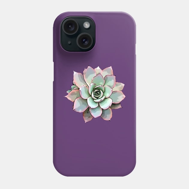 White Rose Echeveria Phone Case by DestructoKitty