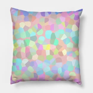 Cute Trendy Cool Blue Green Yellow Orange Patel Colorful Mosaic Abstract Pattern Pillow