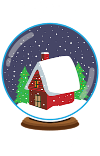 Season's Greetings Cozy Cabin Snowglobe Design Magnet