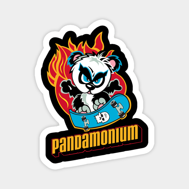 Skate Pandamonium Magnet by satriyaarya