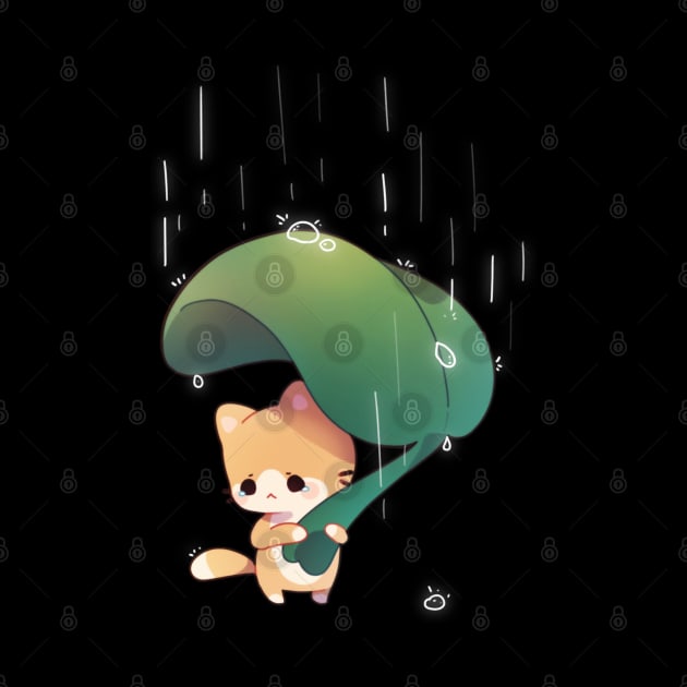 Sad Rain Kitty by Cremechii