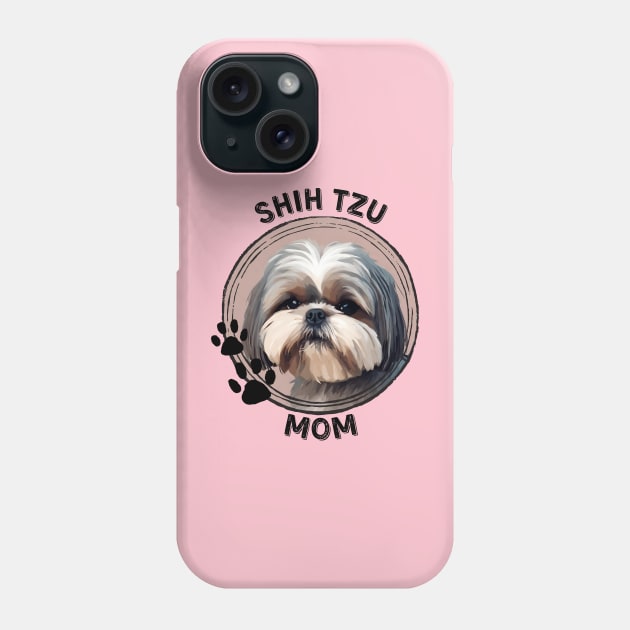 Shih Tzu Dog Mom Dog Breed Portrait Phone Case by PoliticalBabes
