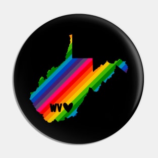 USA States: West Virginia (rainbow) Pin