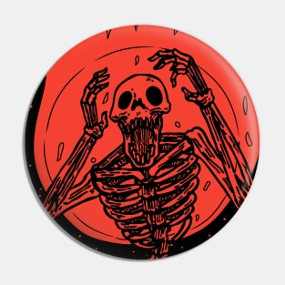 skeleton on fire Pin