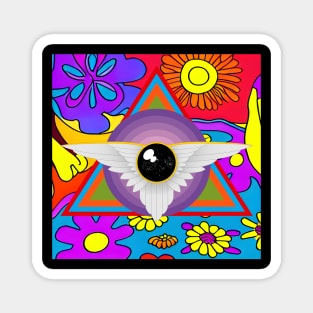 Psychedelic Flower Logo - No Text Magnet