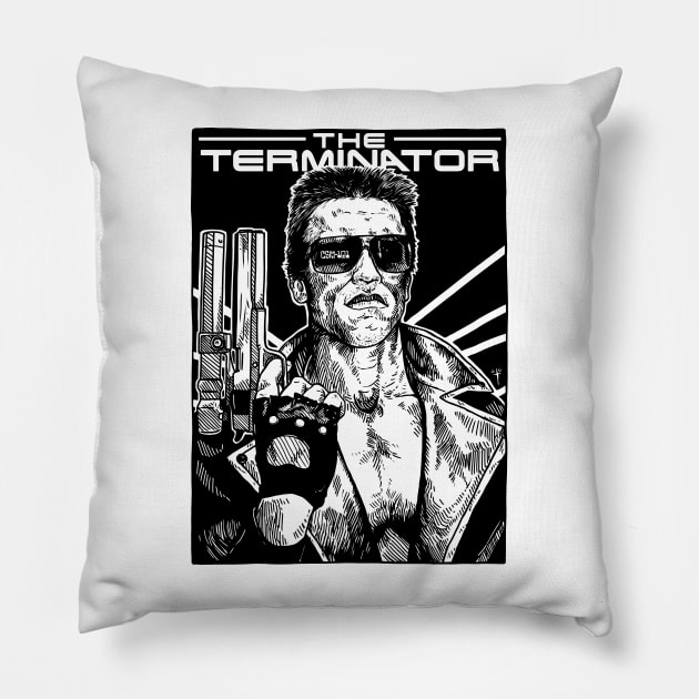 Schwarzenegger Pillow by DesecrateART