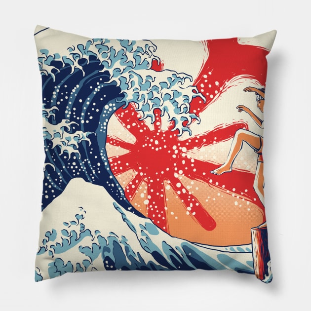 The Great Wave of Miyagi Pillow by byhq