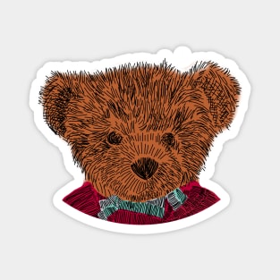 Teddy Sketch Vintage Style Magnet