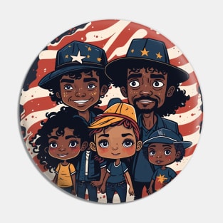 Patriotic American Family Pin