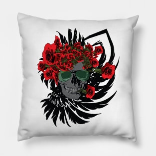 Rosa skull Pillow