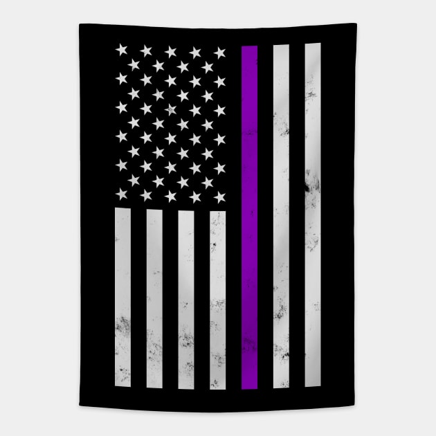 National Purple Heart Day American US Flag Vintage Tapestry by Luluca Shirts