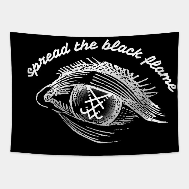 Spread the black flame / WHITE / Tapestry by Meanie