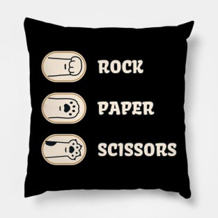 Cat rock paper scissors Pillow