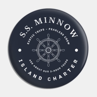 S.S. Minnow Island Charter -  modern vintage logo Pin