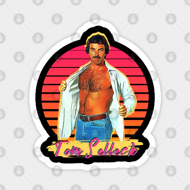 tom selleck retro Magnet by Chessfluencer