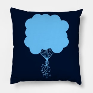 Pastel Blue Party Balloons Silhouette Pillow