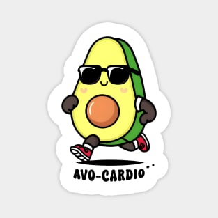 funny Avocado running exercise and say Avo-Cardio Magnet