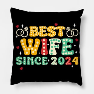 Best Wife Since 2024 2nd Wedding Anniversary Gift for Husband Wife Pillow