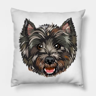 Dark Cairn Terrier Pillow